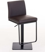 thumbnail of Barhocker CARIN - Kunstleder Braun 42x44x86 cm Schwarz | Barstuhl Höhenverstellbar Mit Lehne Drehbar Tresenhocker Tresenstuhl Kneipenhocker