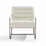 thumbnail of Fauteuil en tissu bouclette ivoire