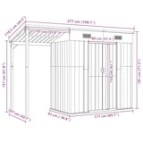 thumbnail of vidaXL Gartenhaus mit verlängertem Dach Hellgrau 277 x 107 x 181 cm Stahl