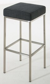 thumbnail of CHEFGASTRO 2er Set Barhocker ARIZONA 85 Edelstahl HxBxT 85x37x37cm Stoff Dunkelgrau Barstuhl