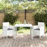 thumbnail of vidaXL Garten-Essgruppe 3 pcs Weiß 100 x 100 x 73 cm Poly-Rattan