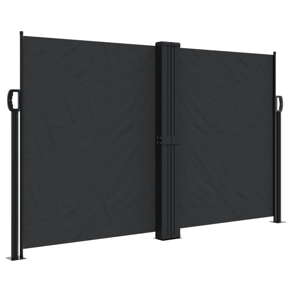 vidaXL Seitenmarkise Ausziehbar Schwarz 140x1200 cm