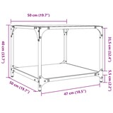 thumbnail of vidaXL Couchtische mit Glasplatte 2 Stk. Transparent 50x50x40 cm Stahl