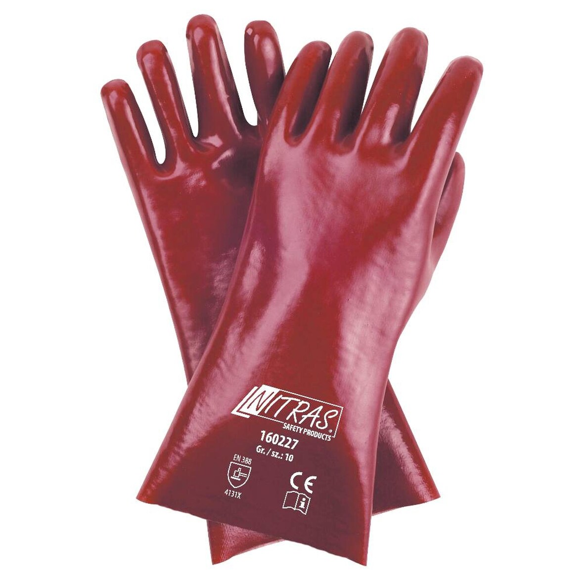 Nitras Arbeitshandschuhe | rot | PVC | Gr. 10 | Schutzhandschuhe