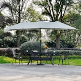 thumbnail of Sombrilla doble de jardín con 48 luces LED solar 450x265x240 cm parasol para patio con manivela protección solar para terraza balcón piscina
