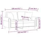 thumbnail of vidaXL 2-Sitzer-Sofa mit Zierkissen Schwarz 120 cm Kunstleder