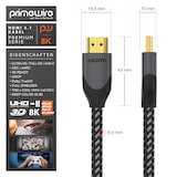 thumbnail of Primewire 8k HDMI Kabel 2.1 - 8K @ 120Hz 4K @ 240Hz mit DSC, HDMI 2.0a 2.0b, 3D, Highspeed Ethernet, HDTV UHD II, HDR-10+ - eARC, VRR, Dolby Vision