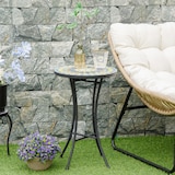 thumbnail of Outsunny Tavolino da Giardino Piano d'Appoggio a Mosaico in Metallo