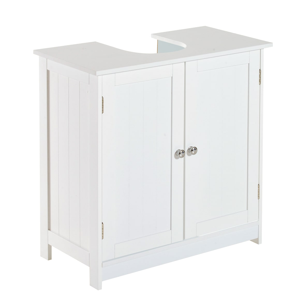 HOMCOM Móvel para Lavatório Pousar Armário Casa de Banho de Armazenamento com 2 Portas e Prateleira Interior Ajustável Moderno 60x30x60 cm Branco