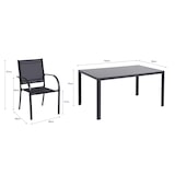 thumbnail of Tarrington House Set de terrasse FARINA, 7 pièces, acier, 6 chaises, 1 table, noir