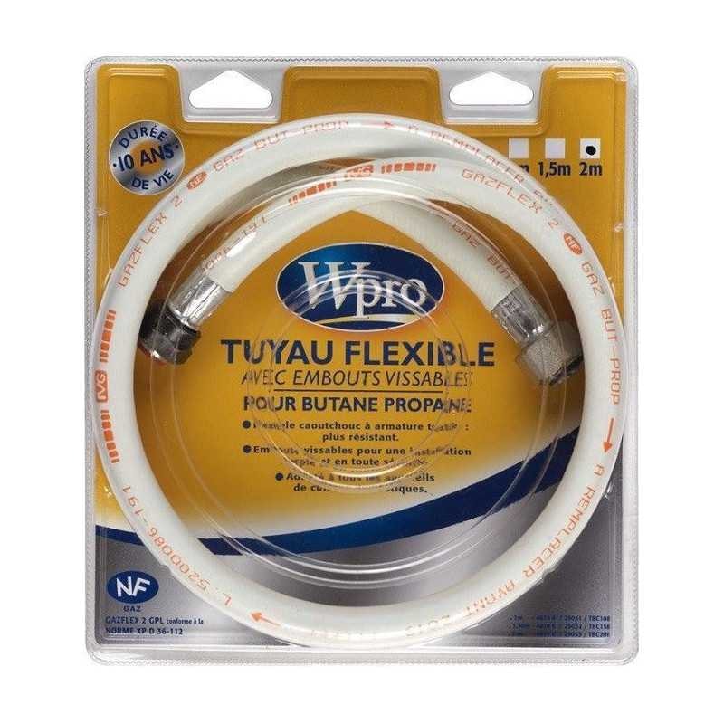 Tuyau de gaz TBC208 caoutchouc à armature textile noir 2 m WPRO