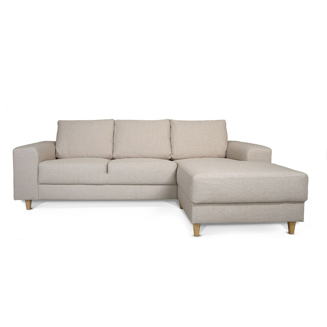 Nordic Sofa mit Chaiselong rechts gewendet hell beige.