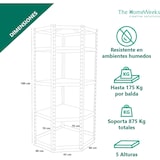 thumbnail of Pack 2 Estanterías Almacenaje y 1 Esquinera Metálicas 180x160*160 cm. Galvanizadas 15 Baldas Ajustables MDF, Carga 175 kg/Estante The Homeweeks