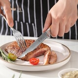 thumbnail of Wakoli 4er Damast Steakmesser-Set, Klingenlänge 12,50 cm mit Olivenholzgriff