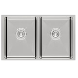thumbnail of Gasfrit - Keukenspoelbak met 2 bakken, met sifon, voor werkblad van roestvrij staal kleur grijs, één spoelbak, 760 x 470 x 200 mm