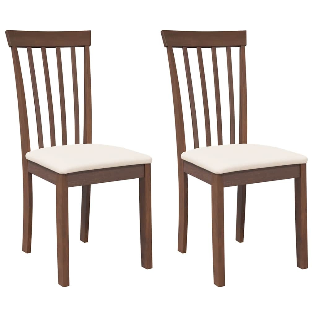 Chaises à manger coussins 2 pcs marron bois massif caoutchouc Modèle Vega Executive Pro