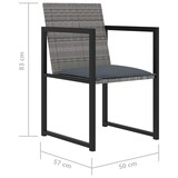 thumbnail of vidaXL 5-tlg. Garten-Essgruppe mit Kissen Poly Rattan Grau