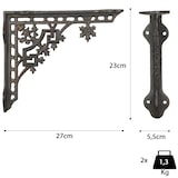 thumbnail of Regalwinkel 23 x 27 cm Wandwinkel Winkel Wandhalter Regalträger Set Gusseisen Antik Stil