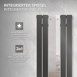 thumbnail of ML-Design Badheizkörper Flach 1200x450 mm Anthrazit | Spiegel, Mittelanschluss, Vertikal, Paneelheizkörper inkl. Montage-Set