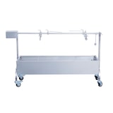 thumbnail of METRO Professional Holzkohle-/Spanferkelgrill, Edelstahl, 160 x 42 x 95 cm, mit elektrischem Drehspieß, inkl. Grillabdeckung, silber