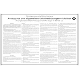 thumbnail of Aushang, Auszug aus den allgemeinen Unfallverhütungsvorschriften - 450x300x1.5 mm Kunststoff