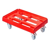 thumbnail of Transportroller für Kisten 60 x 40 cm mit 2 Bremsen in rot
