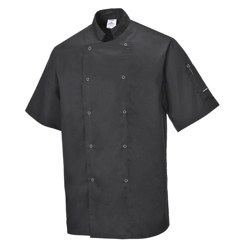 Portwest - Veste de cuisine manches courtes CUMBRIA Noir Taille 2XL