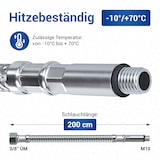 thumbnail of Gummischlauch Geflochten Panzerschlauch 3/8" 200 cm Flexschlauch mit Dichtung