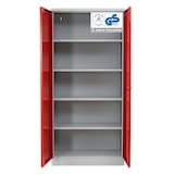 thumbnail of PROREGAL Stahlschrank BEE mit 5 lackierten Fachböden | HxBxT 195x92x42cm | Grau-Rot | Werkstattschrank Werkzeugschrank Aktenschrank Universalschrank