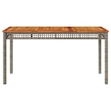 thumbnail of vidaXL Gartentisch Grau 140x80x75 cm Poly Rattan Akazienholz
