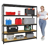 thumbnail of PROREGAL Étagère charge lourde GIANT ELEPHANT | HxLxP 180x180x45cm | 200kg par niveau | Noir | Étagère robuste de Garage, Atelier