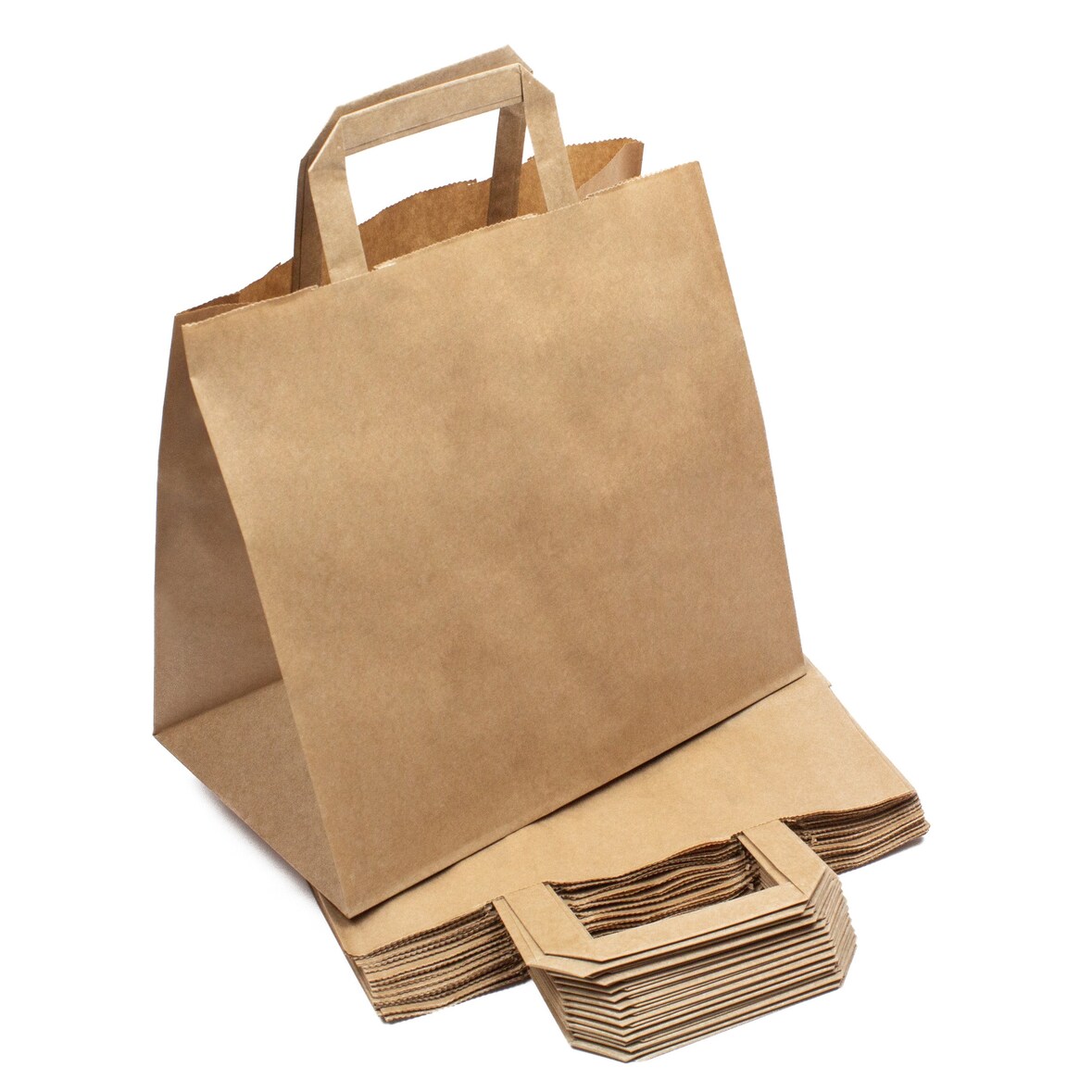 DayBays 25 Stk. Papiertüten 26+17x25 cm Braun mit Flachhenkel