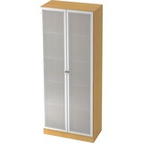 thumbnail of bümö office Aktenschrank mit Milchglastüren, Büroschrank groß aus FSC-Holz, 80cm breit in Buche/Silber - Schrank, Büroschrank, Büro Möbel Schrank