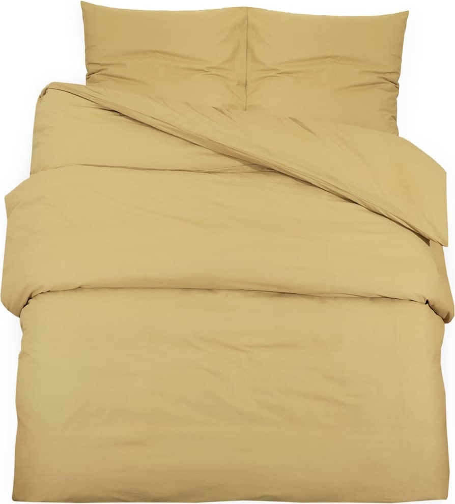 vidaXL Dekbedovertrekset lichtgewicht 140x200 cm microvezel taupe