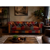 thumbnail of Chesterfield Bank - 3 Zits - Patchwork Multicolor - Leer - Sofa - Bankstel - Chesterfield