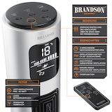 thumbnail of Brandson Turmventilator mit Fernbedienung, Säulenventilator mit 3 Leistungsstufen, Oszillation 60°, 96 cm, Standventilator, 96 cm, Ventilator, GS