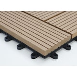 thumbnail of Baldosas de WPC Rhone, aspecto madera balcón/terraza, 11x c/u 30x30cm = 1m² ~ Premium, teka compensada