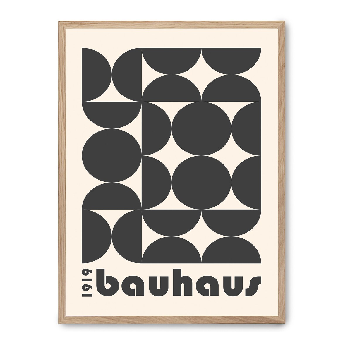 Lámina con marco negro BAUHAUS BLACK FORMS I 21x30 cm Product size: 21x30 cm;  BAU 021  impreso en papel de primera calidad de 180gr.