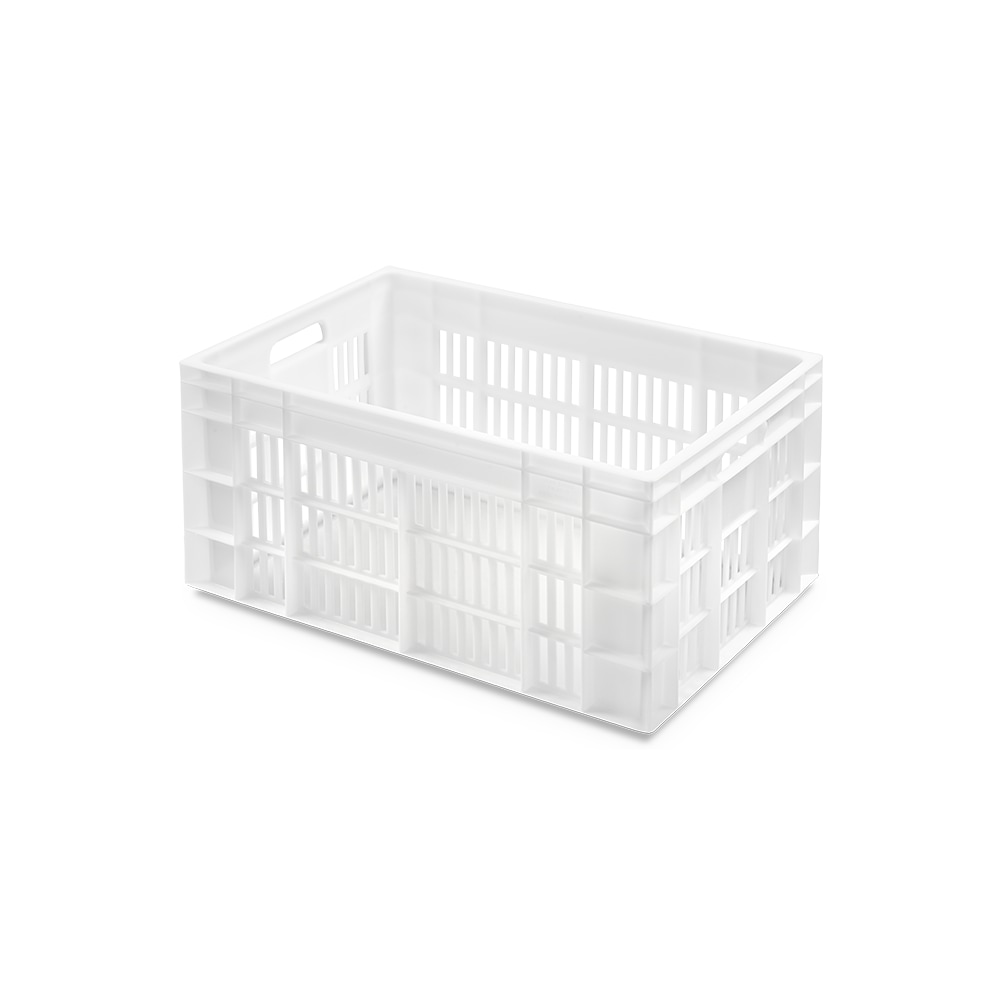 Caja de paredes ranuradas y fondo liso de 600x400x300 mm. Blanco. 60 l.  CONGOST