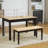 thumbnail of Sitzbank Kiefernholz Natur 102x36x45 cm für 2 Personen mit rutschhemmenden Fußpads, stabile Holzkonstruktion, modern für Küche Flur Esszimmer