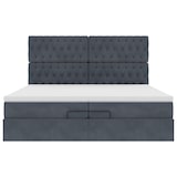 thumbnail of vidaXL Ottoman-Bett mit Matratzen Dunkelgrau 200x200 cm Samt