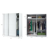 thumbnail of Dmora Guardaroba Ponce, Armadio per camera da letto a 2 ante scorrevoli, Mobile con barra appendiabiti e 2 ripiani, 150x60h200 cm, Bianco