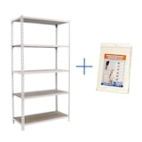 thumbnail of Scaffalatura metallica Maderclick senza viti 5 ripiani + coperchio. Colore BIANCO/LEGNO 1800x900x500 mm