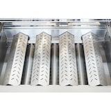 thumbnail of METRO PROFESSIONAL 4-branders gasbarbecue met grillplaat, grilloppervlak 49 x 76 cm, zijtafel, verrijdbaar, staal, zilver