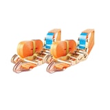 thumbnail of 2x Profi Ratschen Spanngurt Spanngurte Zurrgurt 2-tlg 5m 2t 2to 2000kg TÜV/GS ORANGE
