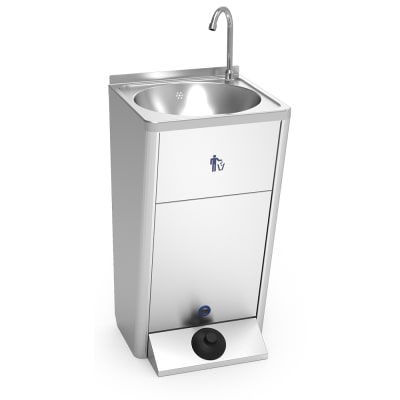 Lave mains autonome inox sur pied et portable 450x450x850 mm