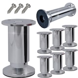 thumbnail of 8 Möbelfüße Sofafuß Möbelbeine CHROM GLANZ Höhe 10 cm 38 mm belastbar bis 250 KG Sofa Bett Schrank