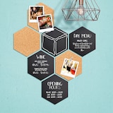 thumbnail of Securit® Conjunto de 7 Quadros de ardósia e painéis murais de cortiça – Hexágono – Marcador de giz e fixação incluídos