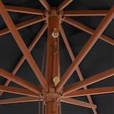 thumbnail of Parasol d'extérieur avec mât en bois 350 cm Anthracite Modèle Boréal Ligne Plus