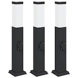 thumbnail of vidaXL Pollerleuchten mit Steckdose 3 Stk. 50 cm Schwarz IP44